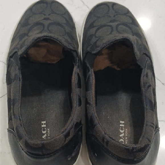 Coach Black Patterned Slip-On Shoes Sz 7 Pre-owned - Picture 6 of 9